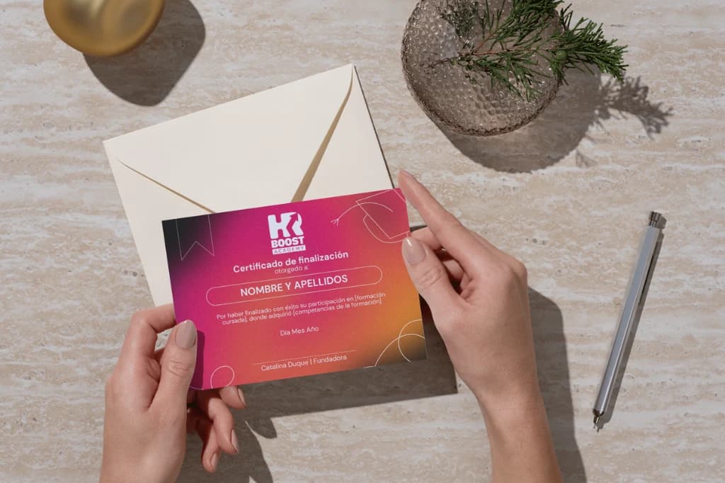 Certificado de finalización emitido por HR Boost Academy